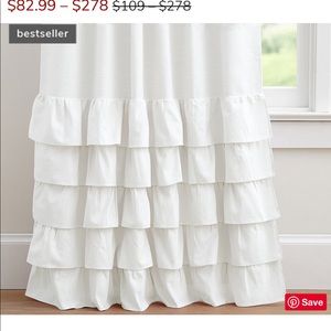 2 set PBK NEW Evelyn Linen  Ruffle Bottom Blackout